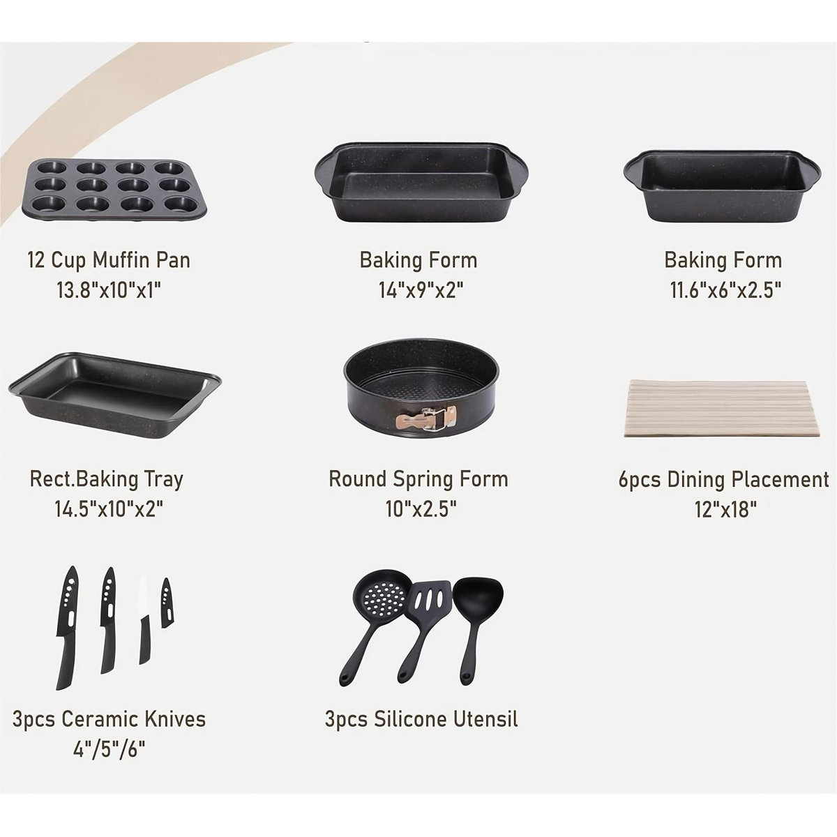 Donnovin 30 - Piece Non-Stick Aluminum Cookware Set